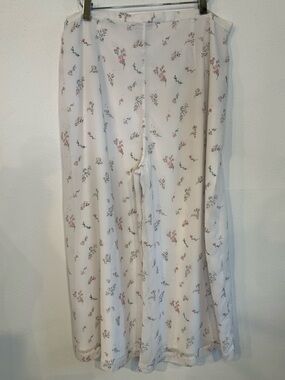 Long Tall Sally Floral Wide Leg Pants Tall Cream Pink Flowy